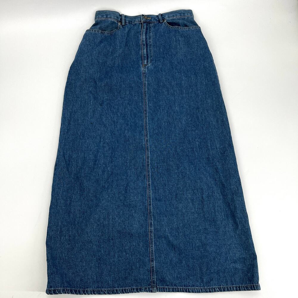 Vintage Crazy Horse Liz Claiborne Denim Maxi Skirt Size 8 Preowned